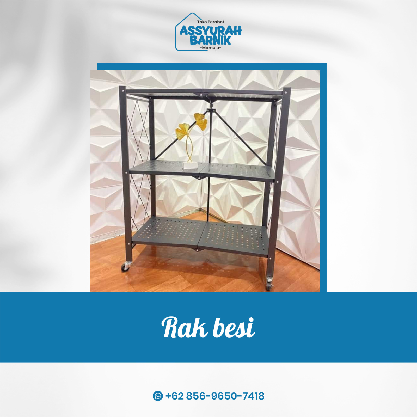 Rak dorong besi roda  lipat